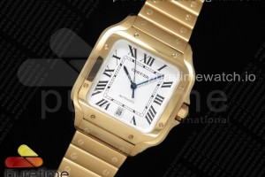 BVF V2 산토스 드 까르띠에 옐로우골드 금통 라지 40미리 Santos de Cartier 40mm YG 2018 BVF 1:1 Best Edition White Dial on YG SmartLinks Bracelet MIYOTA 9015 V2