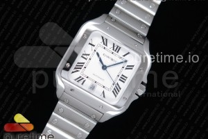 V6F 산토스 드 까르띠에 스틸 라지 40미리 Santos de Cartier 40mm 2018 V6F 1:1 Best Edition White Dial on SS SmartLinks Bracelet MIYOTA 9015