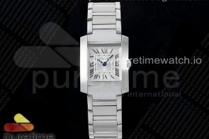 KRF 까르띠에 탱크 프랑세즈 스몰 화이트다이얼 스틸브레이슬릿 Tank Francaise Small SS KRF 1:1 Best Edition White Dial on SS Bracelet Ronda Quartz