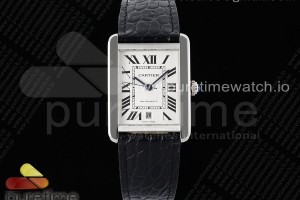 APSF 까르띠에 탱크솔로 31MM 화이트다이얼 블랙악어가죽스트랩 Tank 41 SS APSF 1:1 Best Edition White Dial on Black Croco Leather Strap MIYOTA 9015