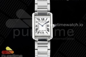 8848F 까르띠에 탱크머스트 미듐 화이트다이얼 스틸브레이슬릿 Tank Must SS 25.5mm 8848F 1:1 Best Edition White Dial on SS Bracelet Jap Quartz