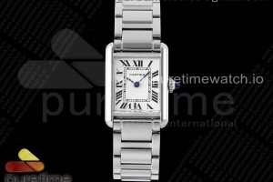 8848F 까르띠에 탱크머스트 스몰 화이트다이얼 스틸브레이슬릿 Tank Must SS 22mm 8848F 1:1 Best Edition White Dial on SS Bracelet Jap Quartz