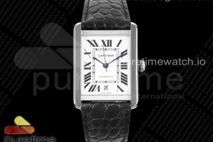 TWSF 까르띠에 탱크솔로 31MM 화이트다이얼 블랙악어스트랩 Tank 41 SS TWF 1:1 Best Edition White Dial on Black Leather Strap MIYOTA 9015