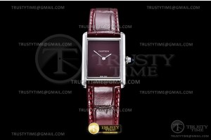 DRF 까르띠에 탱크 머스트 스몰 레드다이얼 레드가죽스트랩 Cartier Tank Must SS/LE Red Swiss Qtz