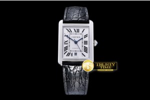 V9F 탱크솔로 엑스라지 31미리 화이트다이얼 블랙악어가죽스트랩 Cartier Tank Solo SS/LE White V9F Miyota 9015 Mod