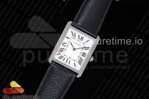 AF 탱크솔로 라지 28미리 화이트다이얼 블랙 가죽스트랩 Tank Solo Ladies 28mm SS AF 1:1 Best Edition White Dial on Black Leather Strap Ronda Quartz