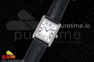 AF 탱크솔로 스몰 25미리 화이트다이얼 블랙 가죽스트랩 Tank Solo Ladies 25mm SS AF 1:1 Best Edition White Dial on Black Leather Strap Ronda Quartz