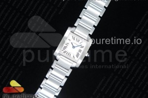K11F 탱크 프랑세즈 스몰 20.3미리 화이트 다이얼 스틸 브레이슬릿 Tank Francaise Ladies 20.3mm SS K11F Best Edition White Dial on SS Bracelet Ronda Quartz