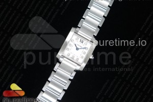 K11F 탱크 프랑세즈 스몰 20.3미리 화이트다이얼 다이아인덱스 스틸브레이슬릿 Tank Francaise Ladies 20.3mm SS K11F Best Edition White Dial Diamonds Markers on SS Bracelet Ronda Quartz