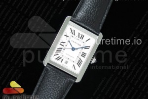 AF 탱크솔로 엑스라지 31미리 화이트다이얼 블랙 가죽스트랩 Tank Solo 31mm SS AF 1:1 Best Edition White Dial on Black Leather Strap A2892