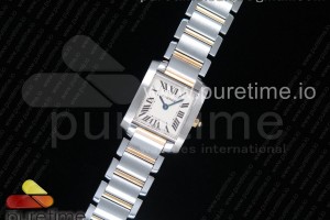 K11F 탱크 프랑세즈 스몰 20.3미리 화이트 다이얼 콤비 스틸 브레이슬릿 Tank Francaise Ladies 20.3mm SS K11F Best Edition White Dial on SS/YG Bracelet Ronda Quartz
