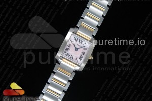 K11F 탱크 프랑세즈 스몰 20.3미리 핑크 다이얼 콤비 스틸 브레이슬릿 Tank Francaise Ladies 20.3mm SS K11F Best Edition Pink Dial on SS/YG Bracelet Ronda Quartz
