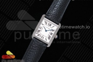 K11F 탱크솔로 스몰 24미리 화이트다이얼 블랙 가죽스트랩 Tank Solo 24.5mm K11F SS White Dial on Black Leather Strap Ronda Quartz