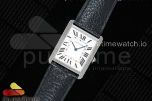 K11F 탱크솔로 라지 27미리 화이트다이얼 블랙 가죽스트랩 Tank Solo 27.5mm K11F SS White Dial on Black Leather Strap Ronda Quartz