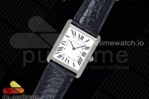 K11F 탱크솔로 라지 27미리 화이트다이얼 블랙 악어가죽스트랩 Tank Solo 27.5mm K11F SS White Dial on Black Croco Strap Ronda Quartz