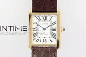 AF 탱크솔로 라지 27미리 화이트다이얼 로즈골드금통 브라운악어가죽스트랩 Tank Solo Ladies 28mm RG AF 1:1 Best Edition White Dial on Brown Leather Strap Ronda Quartz