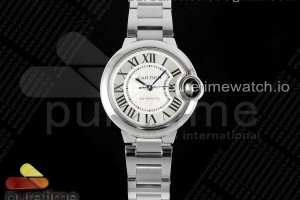 CHF 까르띠에 발롱블루33 화이트다이얼 스틸브레이슬릿 Ballon Bleu 33mm SS CHF 1:1 Best Edition White Texture Dial on SS Bracelet NH05A