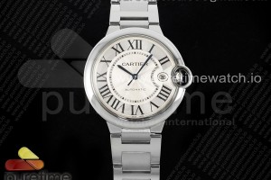 CHF 까르띠에 발롱블루40 화이트다이얼 스틸브레이슬릿 Ballon Bleu 40mm SS CHF 1:1 Best Edition White Texture Dial on SS Bracelet A2824