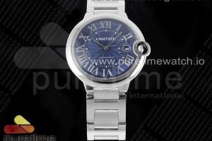 CHF 까르띠에 발롱블루42 블루다이얼 스틸브레이슬릿 Ballon Bleu 42mm SS CHF 1:1 Best Edition Blue Texture Dial on SS Bracelet A2824