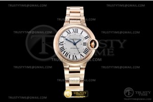 3KF 까르띠에 발롱블루 33 로즈골드 화이트다이얼 스틸브레이슬릿 Balon Bleu Ladies 33mm RG/RG Wht 3KF Cal 076