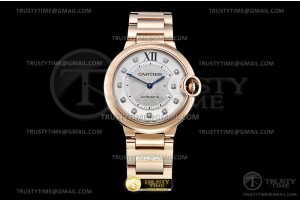3KF 까르띠에 발롱블루 36 로즈골드 화이트다이얼 다이아인덱스 스틸브레이슬릿 Balon Bleu 36mm RG/RG Wht/Dia 3KF Cal 076