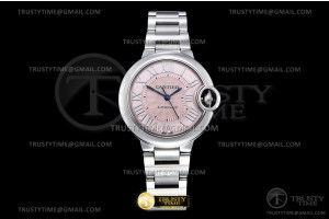3KF 까르띠에 발롱블루 33  핑크다이얼 스틸브레이슬릿 Balon Bleu Ladies 33mm SS/SS Pink 3KF Cal 076