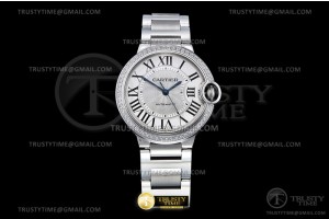 3KF 까르띠에 발롱블루 36 화이트다이얼 다이아베젤 스틸브레이슬릿  Balon Bleu 36mm Dia SS/SS Wht 3KF Cal 076