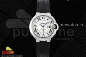 3KF 까르띠에 발롱블루 33미리 화이트다이얼 블랙가죽스트랩 Ballon Bleu 33mm SS 3KF 1:1 Best Edition White Dial on Black Leather Strap A076