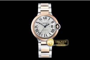 V6F 발롱블루 36미리 오토매틱 화이트다이얼 로즈골드 콤비 스틸 브레이슬릿 Balon Bleu Midsize 36mm RG/SS Wht V6F Jap NH55 Mod