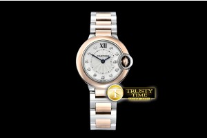 V6F 발롱블루 28미리 화이트다이얼 다이아인덱스 로즈골드 콤비 스틸 브레이슬릿 Balon Bleu Ladies 28mm RG/SS Wht Diam V6F V2 Swiss Qtz