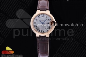 AF 발롱블루 33미리 오토매틱 화이트다이얼 로즈골드금통 브라운 악어가죽스트랩 Ballon Bleu 33mm RG AF 1:1 Best Edition WhiteTextured Dial on Brown Leather Strap Cal.076