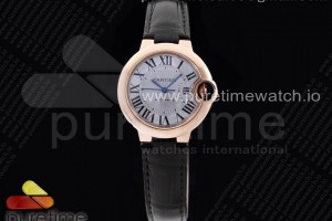 AF 발롱블루 33미리 오토매틱 화이트다이얼 로즈골드금통 블랙 악어가죽스트랩 Ballon Bleu 33mm RG AF 1:1 Best Edition WhiteTextured Dial on Black Leather Strap Cal.076