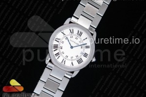 K11F 롱드솔로 미듐 36미리 화이트다이얼 스틸브레이슬릿 Ronde Solo De Cartier 36mm SS K11 Maker White Dial on SS Bracelet Ronda Quartz