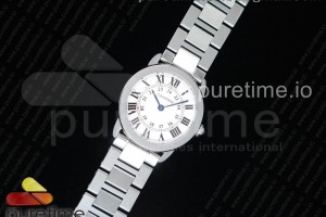 K11F 롱드솔로 스몰 29미리 화이트다이얼 스틸브레이슬릿 Ronde Solo De Cartier 29mm SS K11 Maker White Dial on SS Bracelet Ronda Quartz