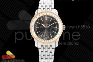 TF 브라이틀링 네이타이머 데이트 41미리 로골베젤 그레이다이얼 스틸브레이슬릿 Navitimer 41 Date SS TF 1:1 Best Edition Gray Dial RG Bezel on SS Bracelet A2824