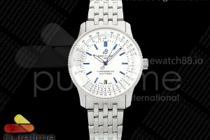 TF 브라이틀링 네이타이머 데이트 41미리 화이트다이얼 스틸브레이슬릿 Navitimer 41 Date SS TF 1:1 Best Edition White Dial on SS Bracelet A2824