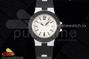 BVF 불가리 알루미늄 티타늄 화이트다이얼 블랙러버브레이슬릿  Aluminium Titanium BVF 1:1 Best Edition White Dial on Rubber Bracelet MIYOTA 9015