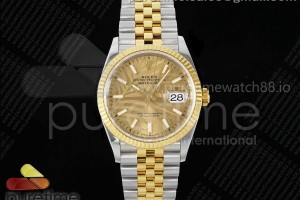 (NEW) VSF 롤렉스 데이저스트36 옐로우골드콤비 골드러프다이얼 스틸브레이슬릿 DateJust 36 SS/YG 126233 VSF 1:1 Best Edition 904L Steel YG Leaf Dial on Jubilee Bracelet VS3235