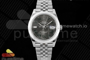 (NEW) VSF 롤렉스 데이저스트41 그린로만다이얼 쥬빌레브레이슬릿 윔블던 데젓41 DateJust 41 126330 904L SS VSF 1:1 Best Edition Gray Dial Green Roman on Jubilee Bracelet VS3235
