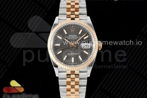 (NEW) VSF 롤렉스 데이저스트36 로즈골드콤비 그레이텍스쳐다이얼 쥬빌레브레이슬릿 데젓36 DateJust 36 SS/RG 126231 VSF 1:1 Best Edition 904L Steel Gray Textured Stick Dial on Jubilee Bracelet VS3235