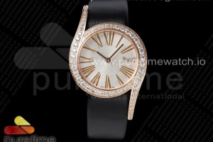 ZF 피아제 라임라이트 갈라 로즈골드 실버다이얼 다이아베젤 블랙패브릭스트랩Limelight Gala G0A45361 32mm RG ZF 1:1 Best Edition Silver Dial on Black Fabric Strap Siwss Quartz