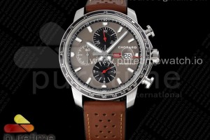 V7F 쇼파드 밀레 밀리아 그레이다이얼 브라운가죽스트랩 Mille Miglia 168571 SS V7F 1:1 Best Edition Gray Dial on Brown Gummy Strap A7750