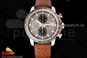 V7F 쇼파드 밀레 밀리아 로즈골드콤비 그레이다이얼 브라운가죽스트랩 Mille Miglia 168571 SS/RG V7F 1:1 Best Edition Gray Dial on Brown Gummy Strap A7750