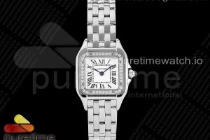 BVF 까르띠에 팬더 시크릿 22 다이아베젤 화이트다이얼 스틸브레이슬릿 Panthère 22mm BVF 1:1 Best Edition SS White Dial Diamonds Bezel on SS Bracelet Ronda Quartz