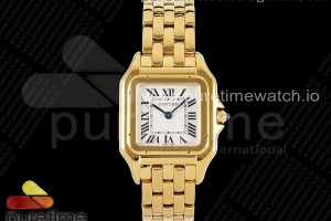 BVF 까르띠에 팬더 시크릿 27 옐로우골드 화이트다이얼 스틸브레이슬릿 Panthère 27mm BVF 1:1 Best Edition YG White Dial on YG Bracelet Ronda Quartz