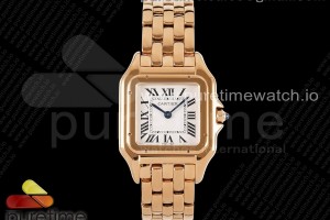 BVF 까르띠에 팬더 시크릿 27 로즈골드 화이트다이얼 스틸브레이슬릿 Panthère 27mm BVF 1:1 Best Edition RG White Dial on RG Bracelet Ronda Quartz