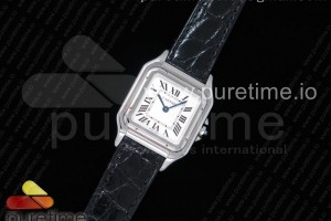 K11F 팬더 시크릿 27미리 화이트다이얼 블랙악어가죽스트랩 Panthère Secrete Ladies 27mm SS K11 1:1 Best Edition White Dial on Black Croco Strap Ronda Quartz