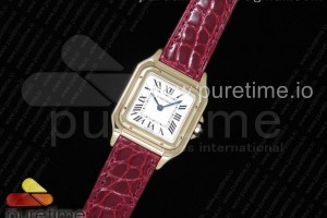 K11F 팬더 시크릿 27미리 화이트다이얼 옐로우골드금통 레드악어가죽스트랩 Panthère Secrete Ladies 27mm RG K11 1:1 Best Edition White Dial on Red Croco Strap Ronda Quartz