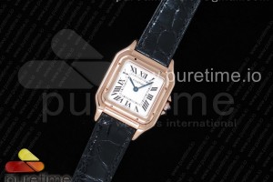 K11F 팬더 시크릿 27미리 화이트다이얼 로즈골드금통 블랙악어가죽스트랩 Panthère Secrete Ladies 27mm RG K11 1:1 Best Edition White Dial on Black Croco Strap Ronda Quartz