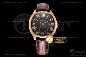 GSF V2 드라이브 드 까르띠에 그레이다이얼 로즈골드금통 브라운가죽스트랩 Drive De Cartier RG/LE Grey GSF A23J Mod